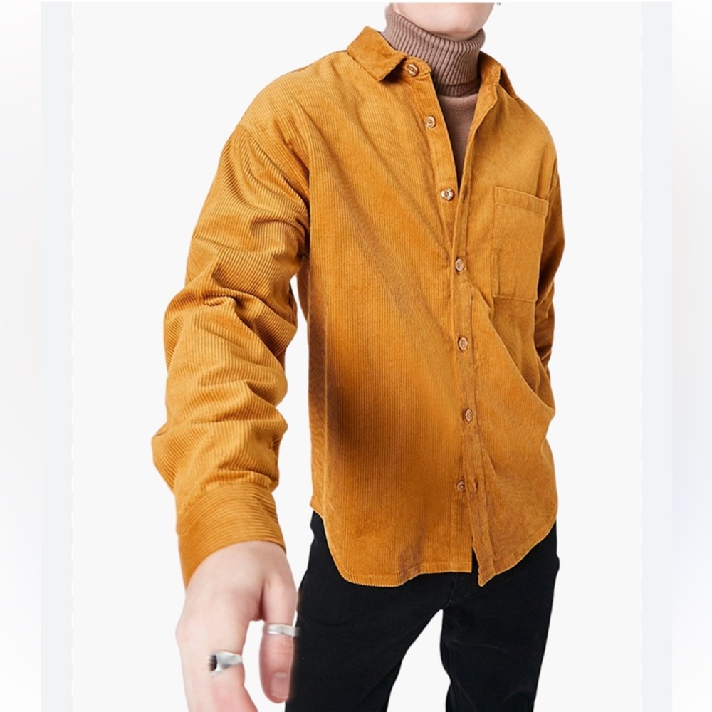 Forever 21 Men's Mustard Corduroy Shirt